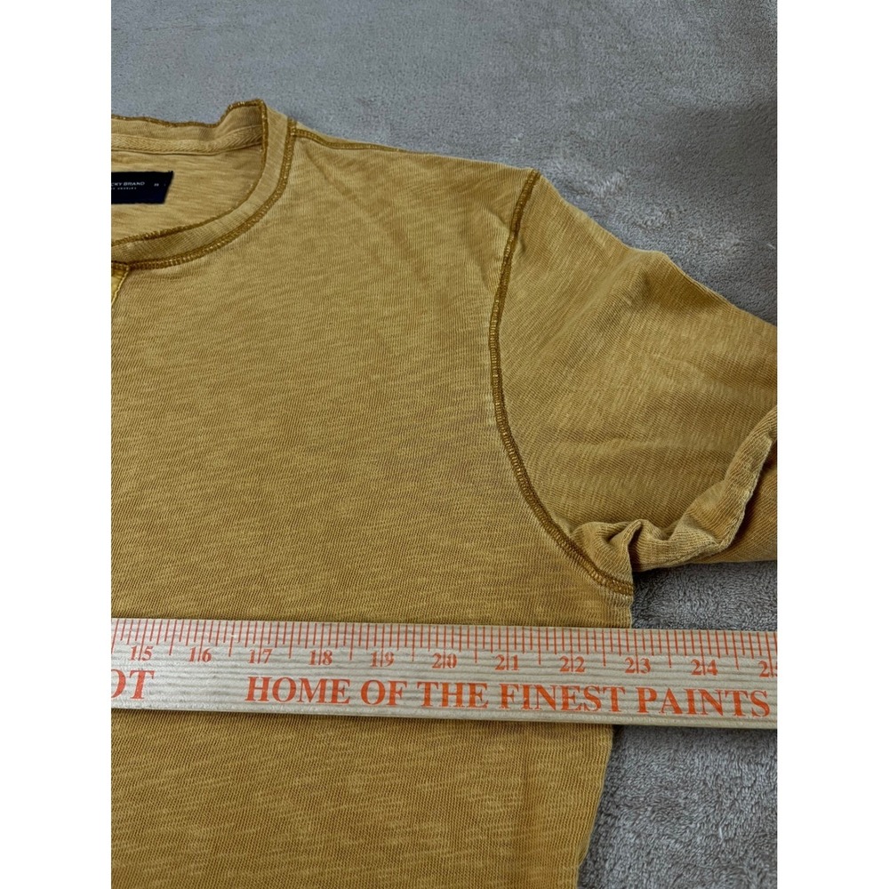 Lucky Brand Mustard Yellow Long Sleeve Henley Shirt - Picture 4 of 7